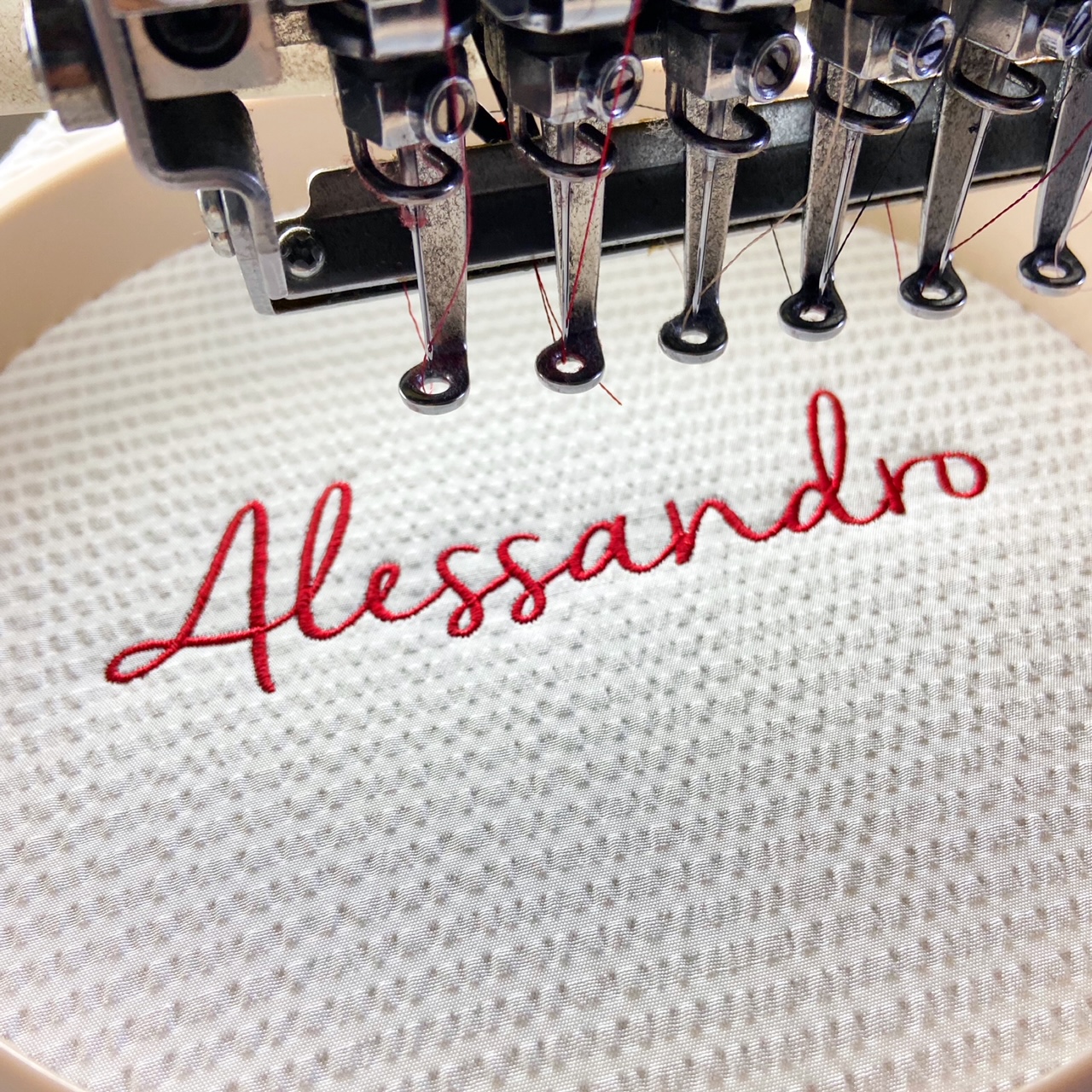 Pochette-vichy-coccinella-beige-personalizzazione