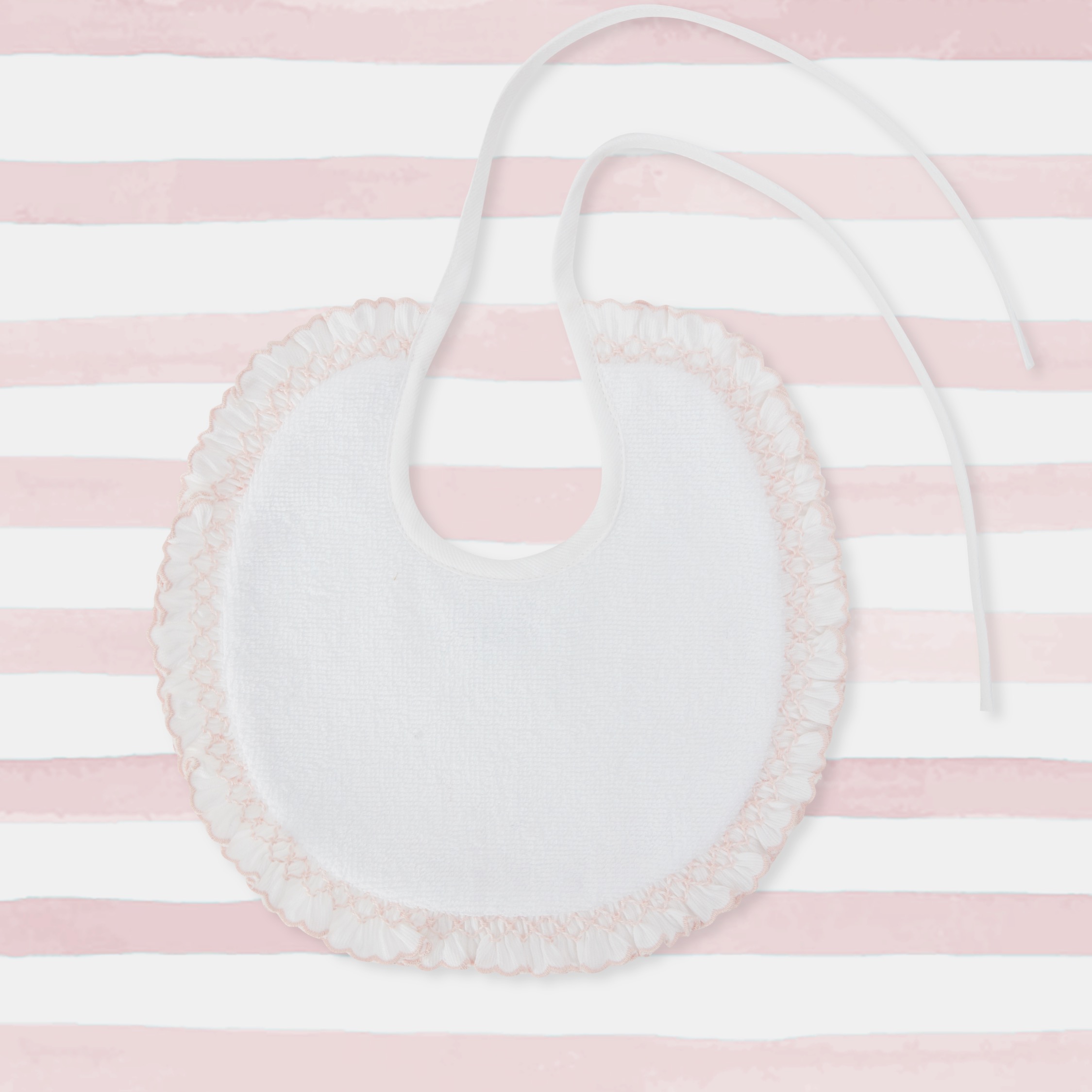 Bavaglino ondina _ROSA_fondo righe