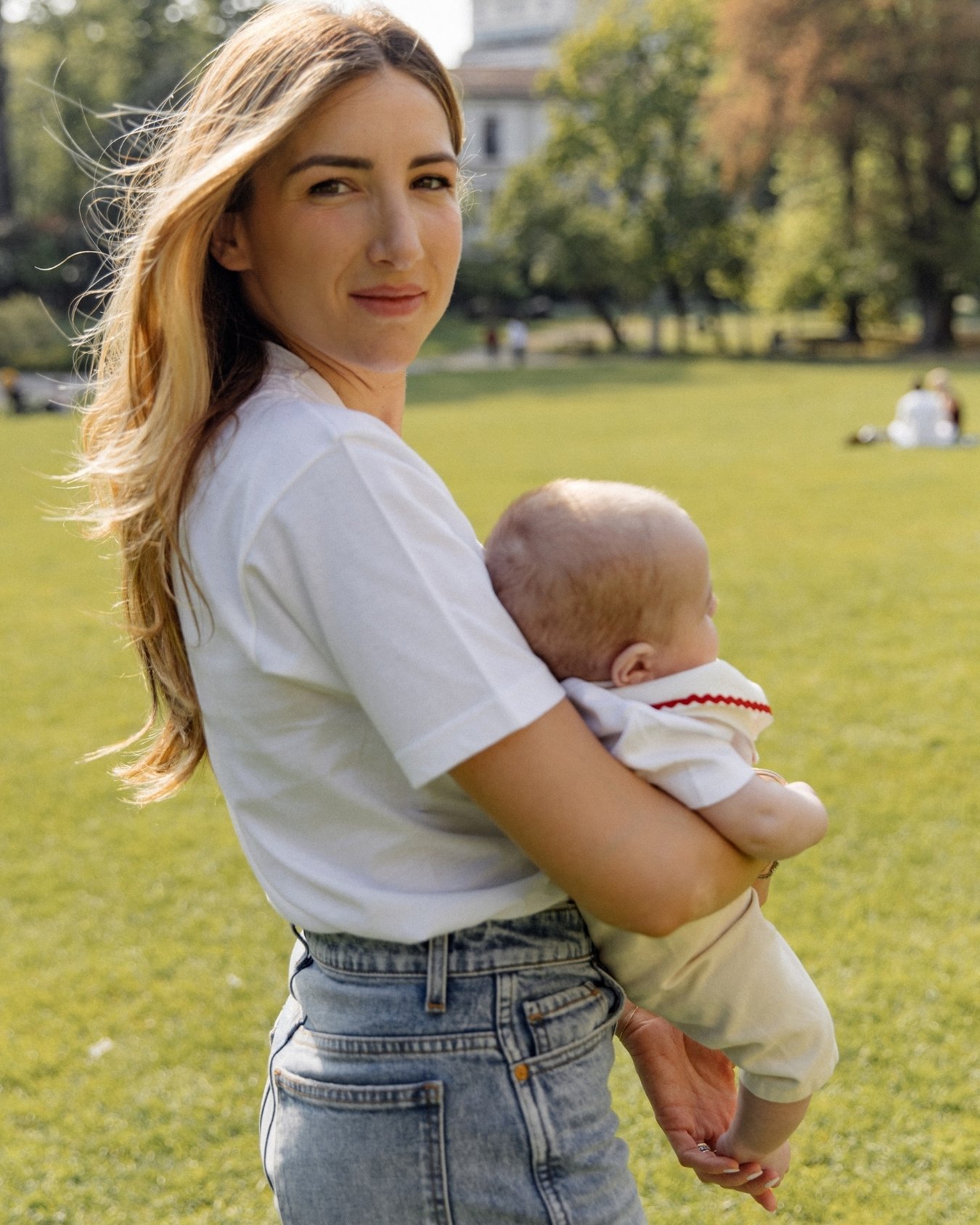 Pochette azzurra con coccinella